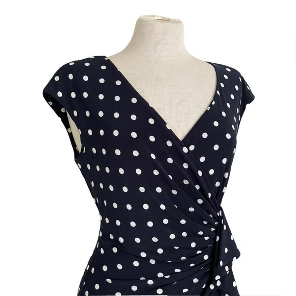 American Living Retro Pin Up Navy Polka Dot Dress - Picture 6 of 9